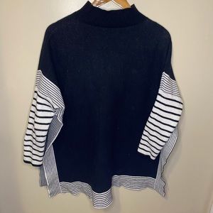 Heavy weight mock turtleneck poncho